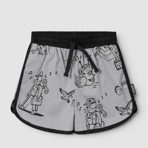 Nununu En Route Surf/ Swimming Trunks grey with black design kids 8-9 years old